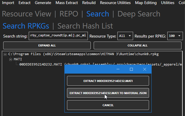 Extracting a MATI with RPKG Tool.