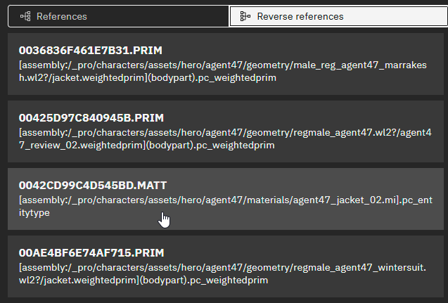 The materials reverse references.